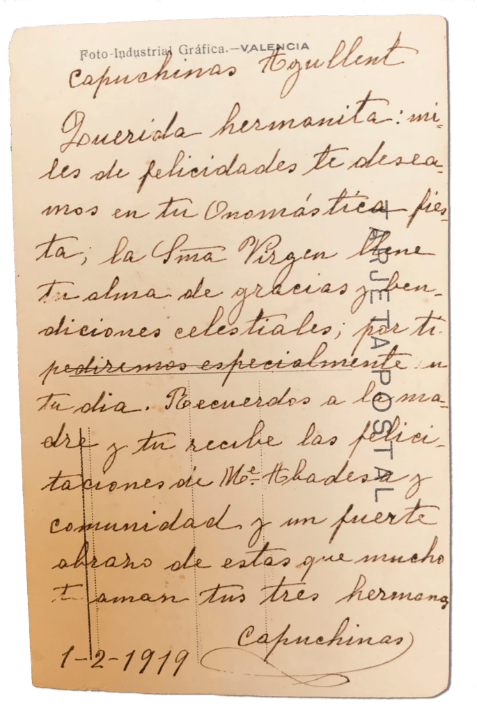 María Teresa y sus Hijas Mártires - Parroquia San Pio X de Algemesí Valencia - de Sor Felicidad Masiá a su hermana