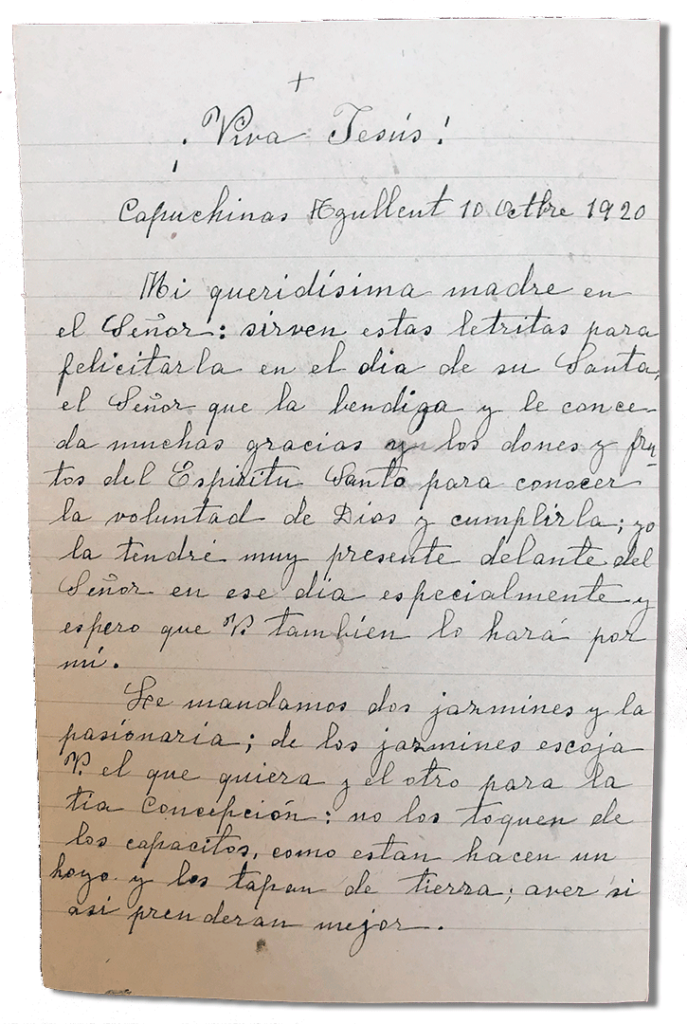 María Teresa y sus Hijas Mártires - Parroquia San Pio X de Algemesí Valencia - de Sor Felicidad Masiá a su madre