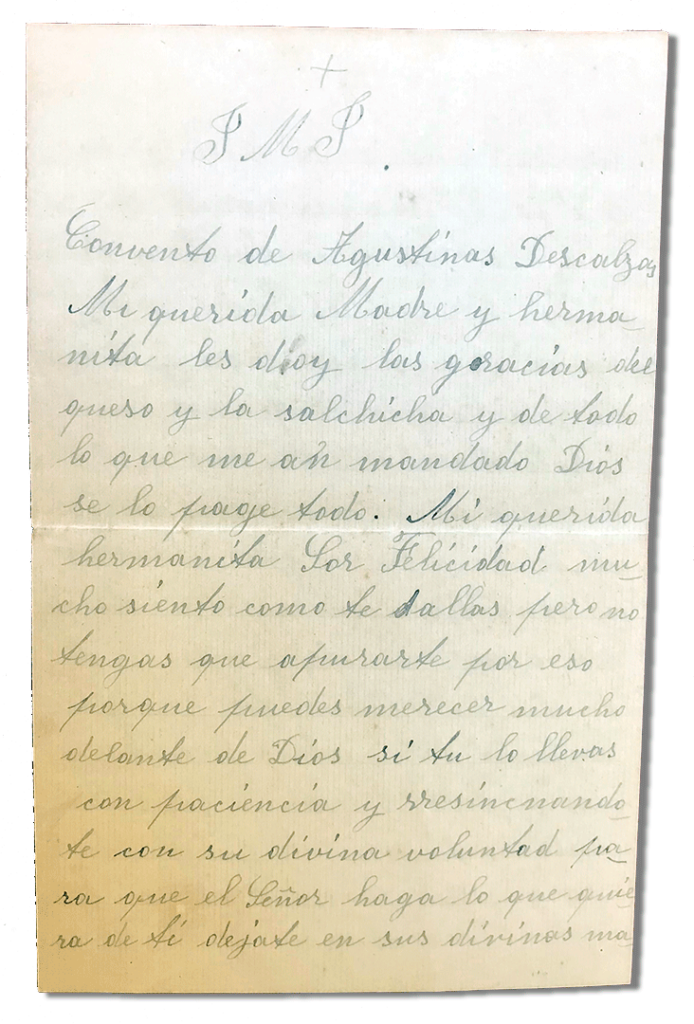 María Teresa y sus Hijas Mártires - Parroquia San Pio X de Algemesí Valencia - de Sor Josefa de la Purificación Masiá a lápiz, sin fecha