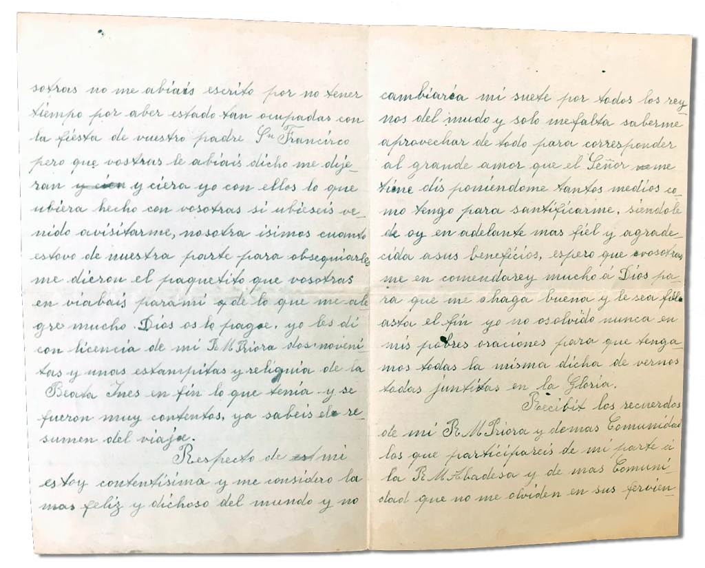 María Teresa y sus Hijas Mártires - Parroquia San Pio X de Algemesí Valencia - de Sor Josefa de la Purificación Masiá a sus hermanitas 1927 21 diciembre