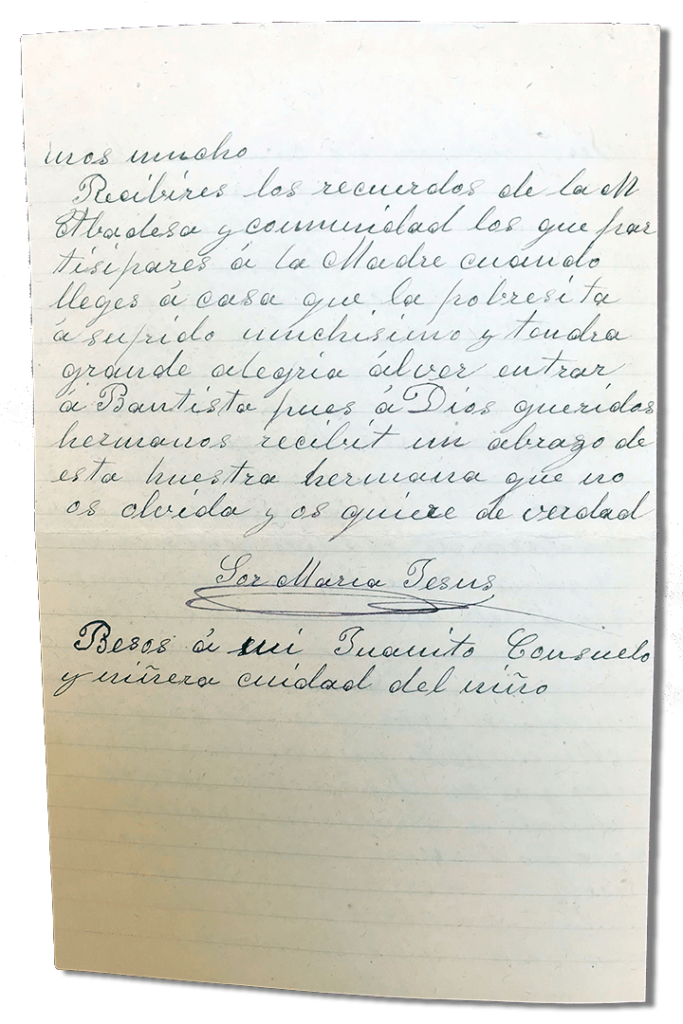 María Teresa y sus Hijas Mártires - Parroquia San Pio X de Algemesí Valencia - de Sor María Jesús Masiá a su hermanos 1934 28 octubre