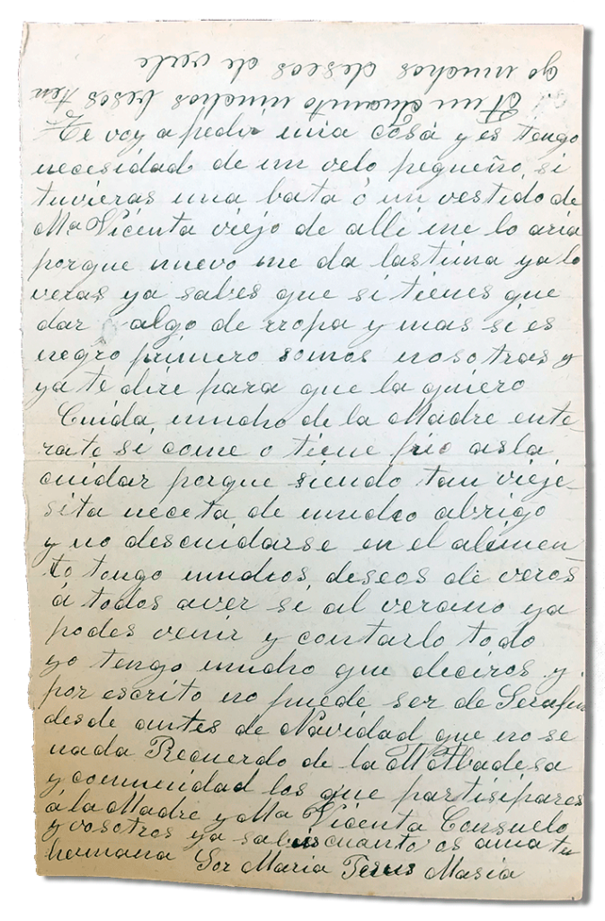 María Teresa y sus Hijas Mártires - Parroquia San Pio X de Algemesí Valencia - de Sor María Jesús Masiá a su hermanos 1935