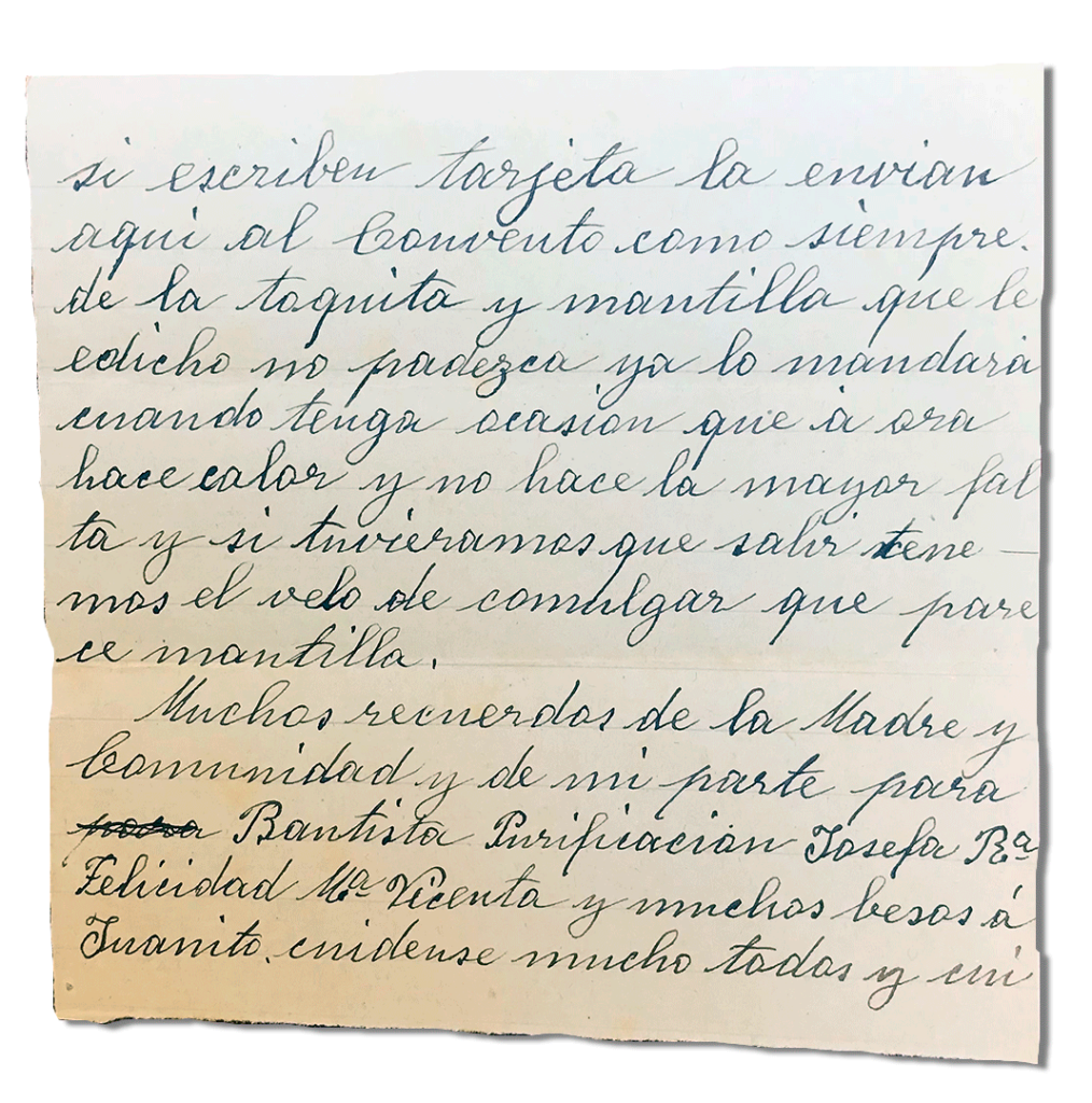 María Teresa y sus Hijas Mártires - Parroquia San Pio X de Algemesí Valencia - de Sor María Verónica Masiá incompleta sin fecha