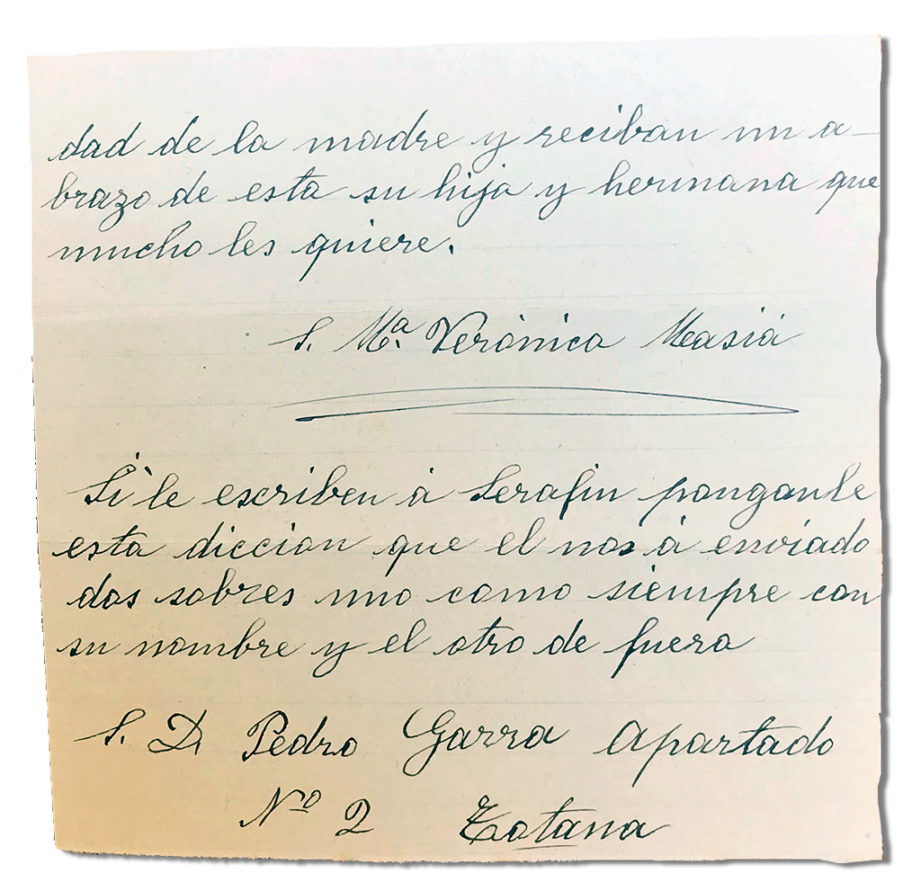 María Teresa y sus Hijas Mártires - Parroquia San Pio X de Algemesí Valencia - de Sor María Verónica Masiá incompleta sin fecha