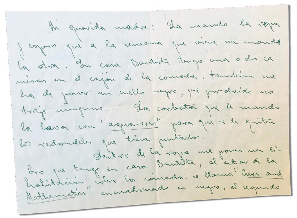 María Teresa y sus Hijas Mártires - Parroquia San Pio X de Algemesí Valencia - Carta de Fray Serafín a su madre 1931 22 octubre