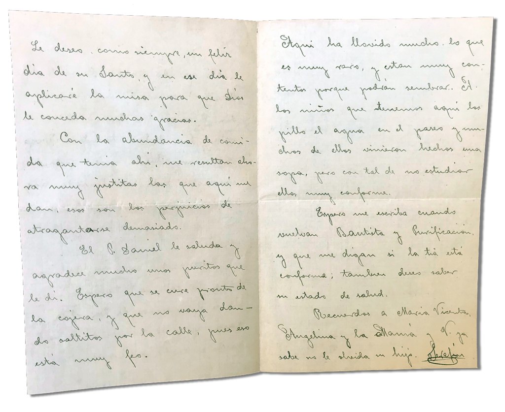 María Teresa y sus Hijas Mártires - Parroquia San Pio X de Algemesí Valencia - Carta de Fray Serafín a su madre 1931