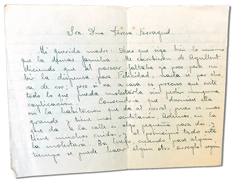 María Teresa y sus Hijas Mártires - Parroquia San Pio X de Algemesí Valencia - Carta de Fray Serafín a su madre 1935 29 noviembre