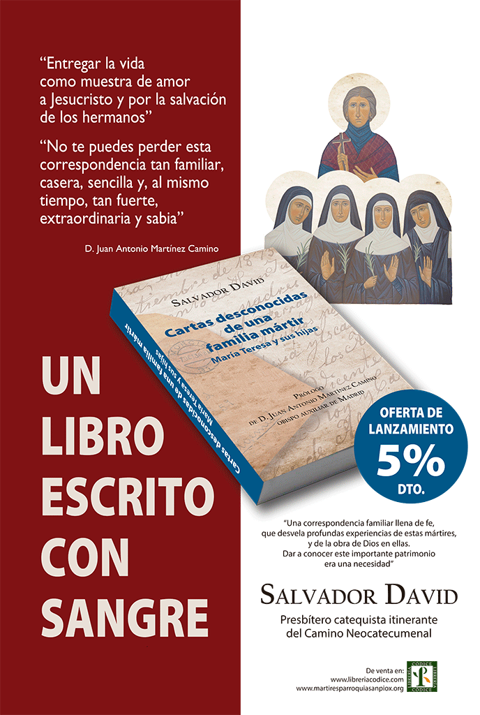 María Teresa y sus hijas mártires - Parroquia San Pio X Algemesí Valencia España - Libro Cartas desconocidas de una familia mártir por Salvador David - cartel